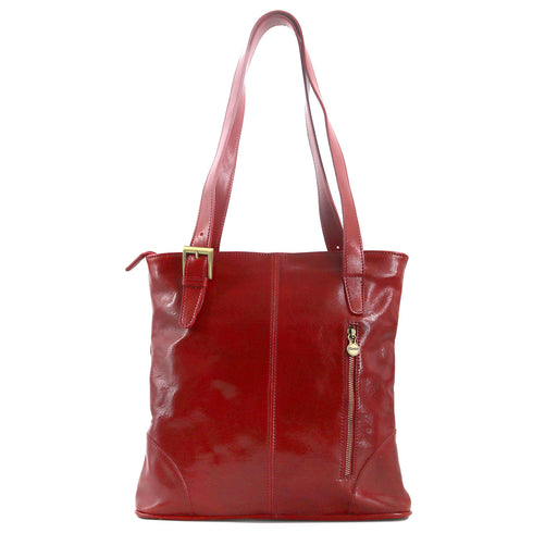 Italian Leather Shoulder Bag Women's Crossbody Floto Tuscan Red